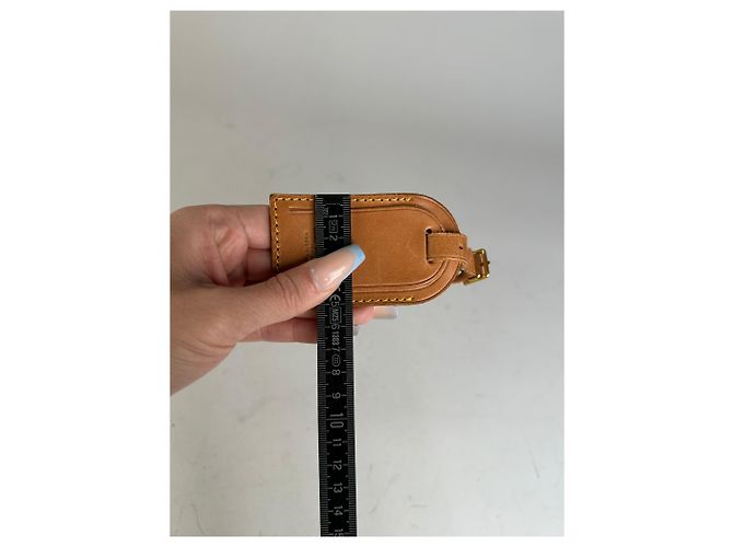 Vintage Louis Vuitton Leder Kofferanhänger Tan Gold Kamel - Ansicht 6