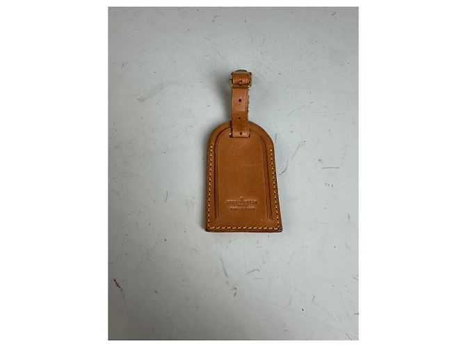 Vintage Louis Vuitton Leder Kofferanhänger Tan Gold Kamel - Ansicht 7