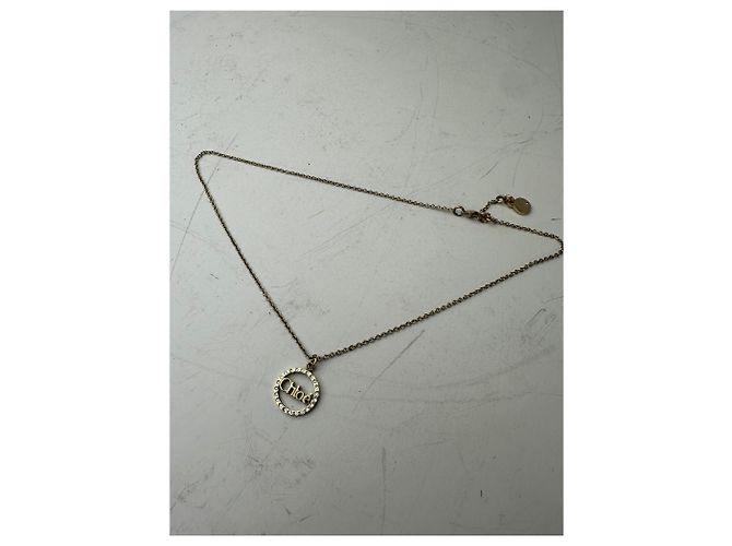 Clare Collana con pendente vintage con logo Chloé in metallo dorato D'oro - vista 10