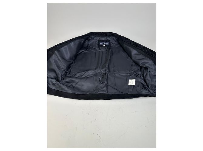 Chloé Vintage Chloe Wildlederjacke mit Kunstpelzkragen Schwarz L - Ansicht 5