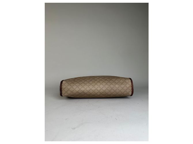 Edge Céline Clutch Vintage Celine Macadam Canvas Beige Marrone - vista 8