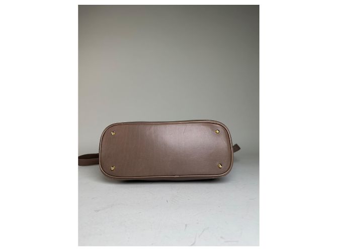 Vintage Givenchy strukturierte Lederhandtasche Braun Goldverschluss - Ansicht 10