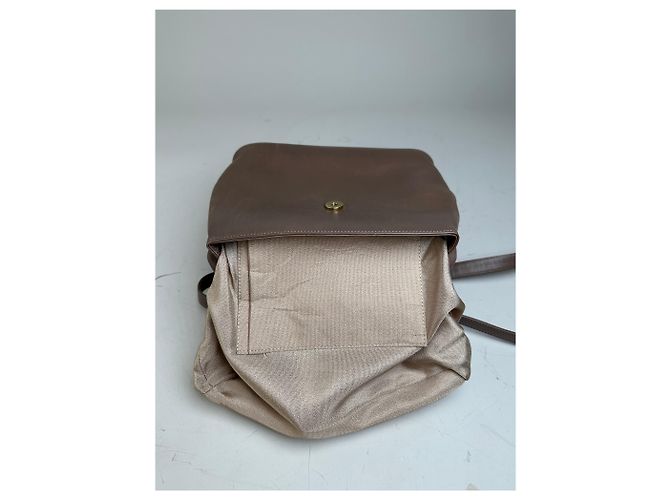 Vintage Givenchy strukturierte Lederhandtasche Braun Goldverschluss - Ansicht 13