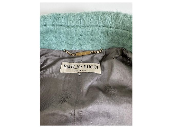 Emilio Pucci Vintage Pucci Wollmischgewebe Mantel Mintgrün S - Ansicht 5
