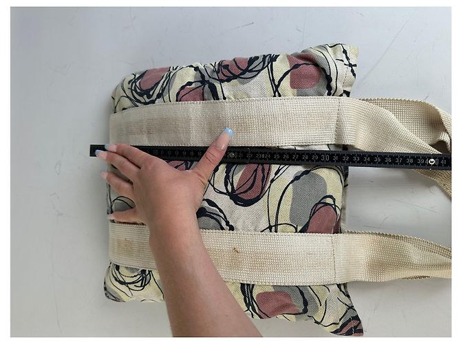 Vintage Marni Canvas Tote mit abstraktem Blumenmuster Creme Rosa Schwarz - Ansicht 11