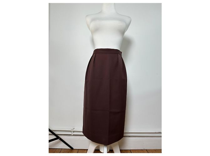New Look Gonna in lana vintage Dior Marrone scuro S - vista 11