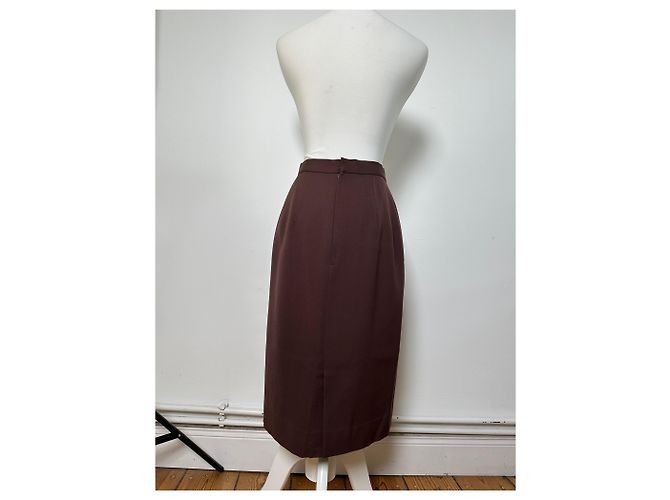 New Look Gonna in lana vintage Dior Marrone scuro S - vista 12