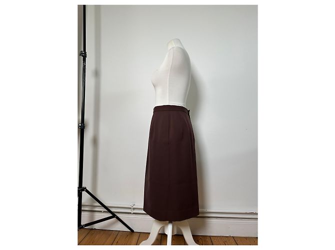 New Look Gonna in lana vintage Dior Marrone scuro S - vista 2