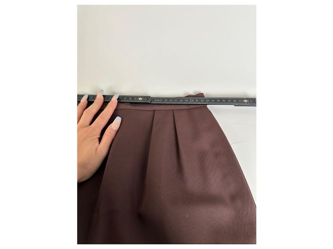 New Look Gonna in lana vintage Dior Marrone scuro S - vista 8