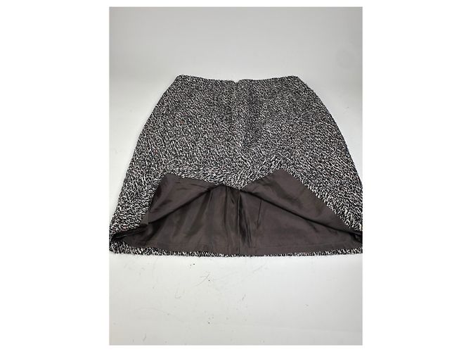 Céline Vintage Celine Tweed Rock Schwarz Weiß Rot ca. 2000 - Ansicht 10