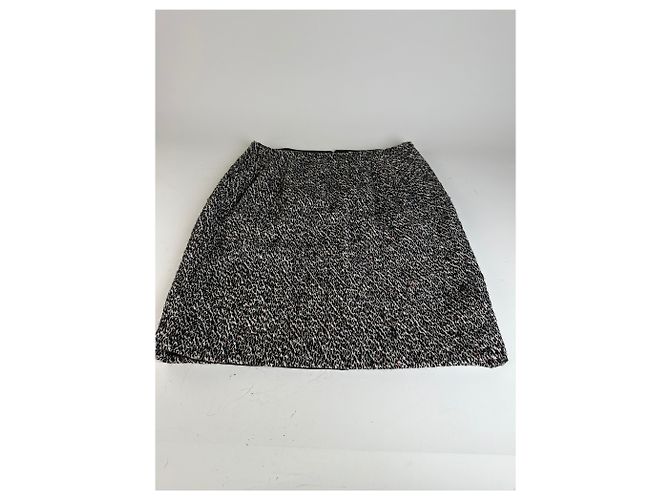 Céline Vintage Celine Tweed Rock Schwarz Weiß Rot ca. 2000 - Ansicht 4