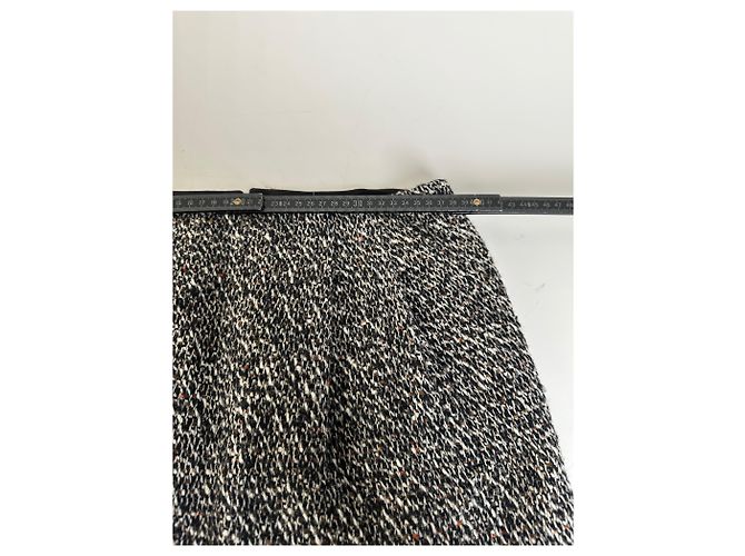 Céline Vintage Celine Tweed Rock Schwarz Weiß Rot ca. 2000 - Ansicht 8