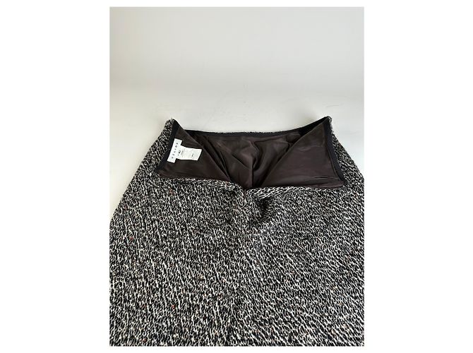 Céline Vintage Celine Tweed Rock Schwarz Weiß Rot ca. 2000 - Ansicht 9