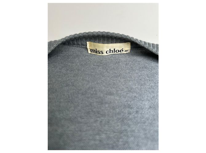 Chloé Vintage Chloe Baumwoll-Cardigan Grau L - Ansicht 6