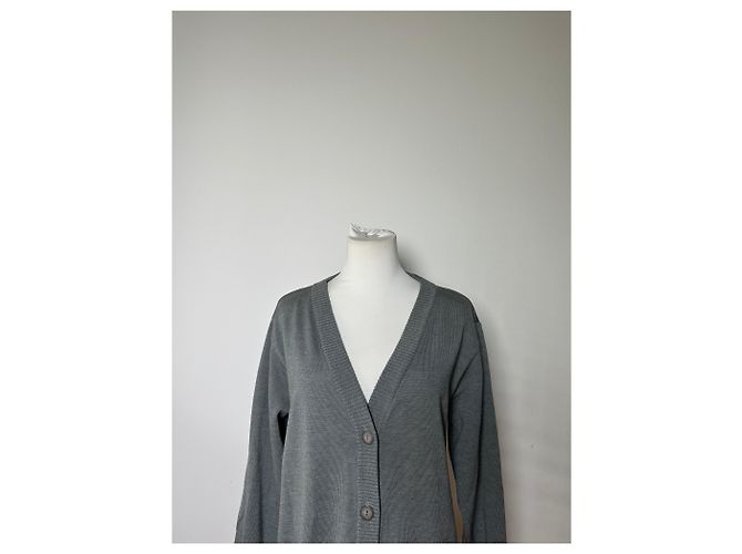Chloé Vintage Chloe Baumwoll-Cardigan Grau L - Ansicht 7