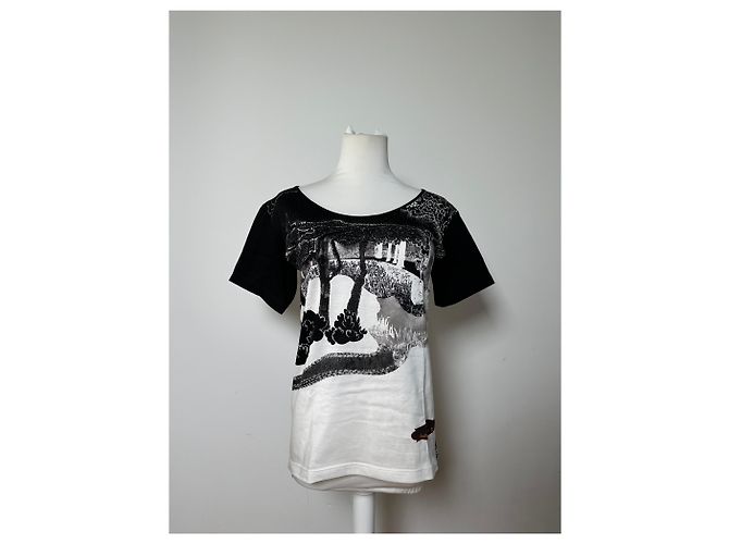 T-shirt in cotone Vintage Chloé Logo Nera Bianca L Nero - vista 11