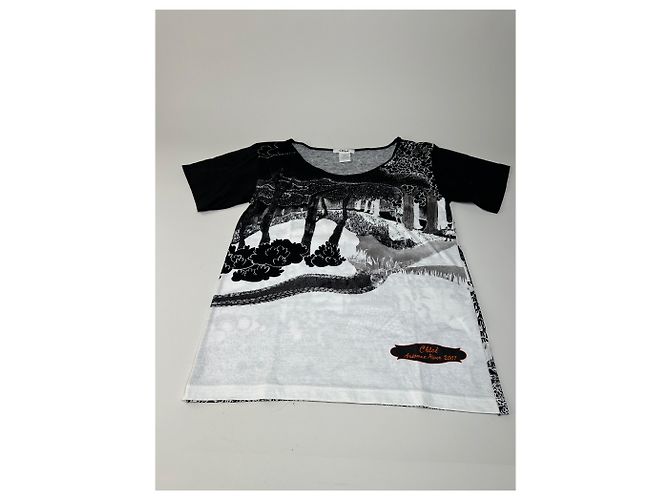 T-shirt in cotone Vintage Chloé Logo Nera Bianca L Nero - vista 4