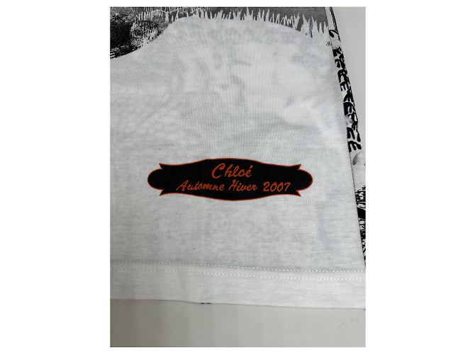 T-shirt in cotone Vintage Chloé Logo Nera Bianca L Nero - vista 5