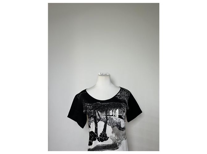 T-shirt in cotone Vintage Chloé Logo Nera Bianca L Nero - vista 7