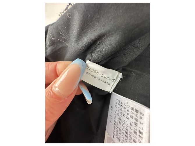 Salvatore Ferragamo Giacca vintage Ferragamo in cotone e rayon nero bianco S - vista 12