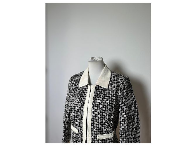 Salvatore Ferragamo Giacca vintage Ferragamo in cotone e rayon nero bianco S - vista 6