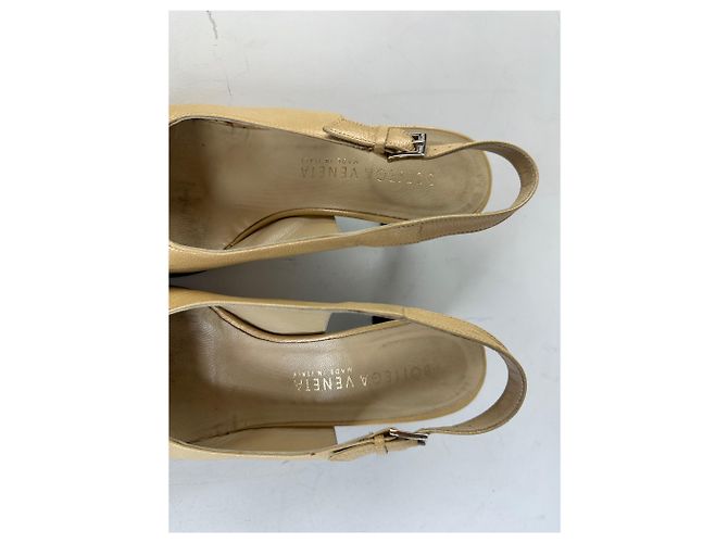 Vintage Bottega Veneta Leder Slingback Pumps Hellgold EU35.5 - Ansicht 9