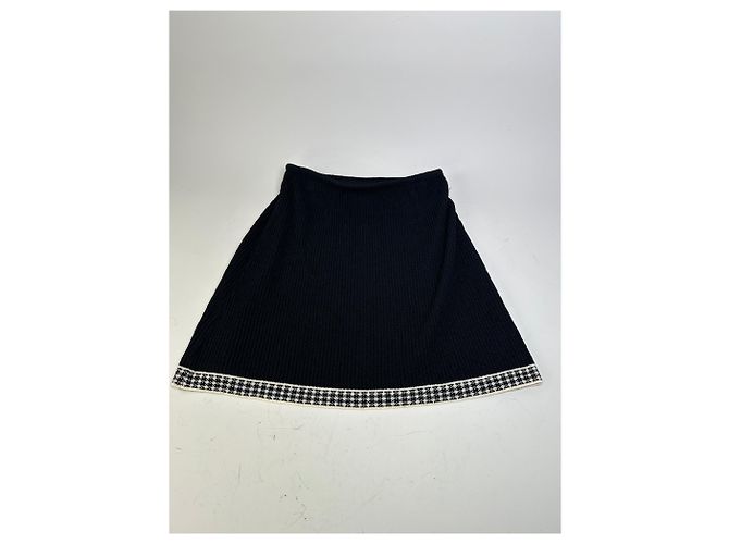 Gonna vintage Dior in misto cotone a quadri nera e bianca Nero - vista 4