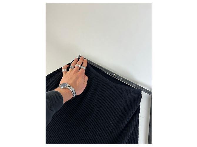 Gonna vintage Dior in misto cotone a quadri nera e bianca Nero - vista 7
