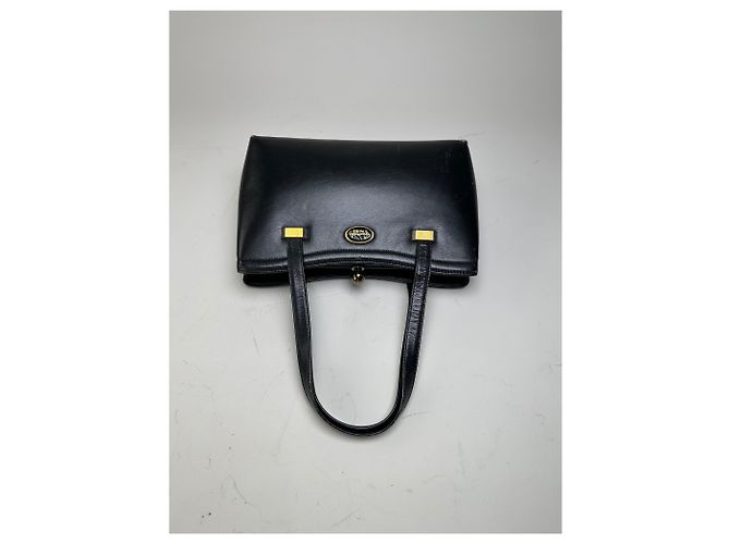Vintage Givenchy strukturierte Leder-Tote Bag Schwarz Gold - Ansicht 11