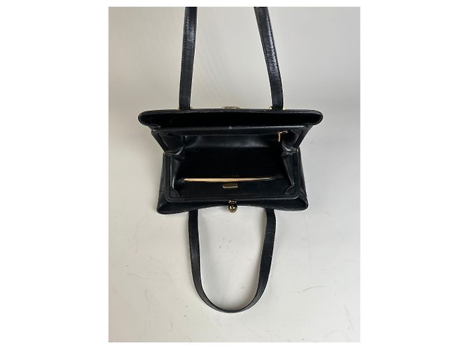 Vintage Givenchy strukturierte Leder-Tote Bag Schwarz Gold - Ansicht 3