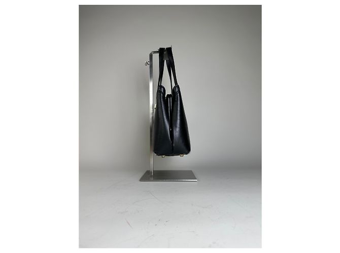 Vintage Givenchy strukturierte Leder-Tote Bag Schwarz Gold - Ansicht 4