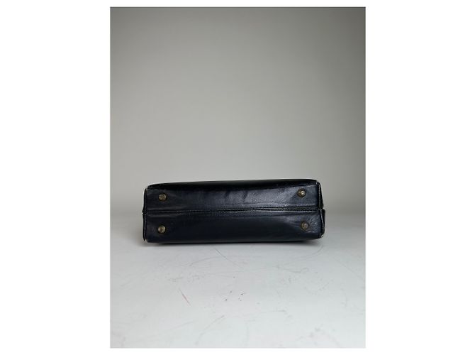 Vintage Givenchy strukturierte Leder-Tote Bag Schwarz Gold - Ansicht 7