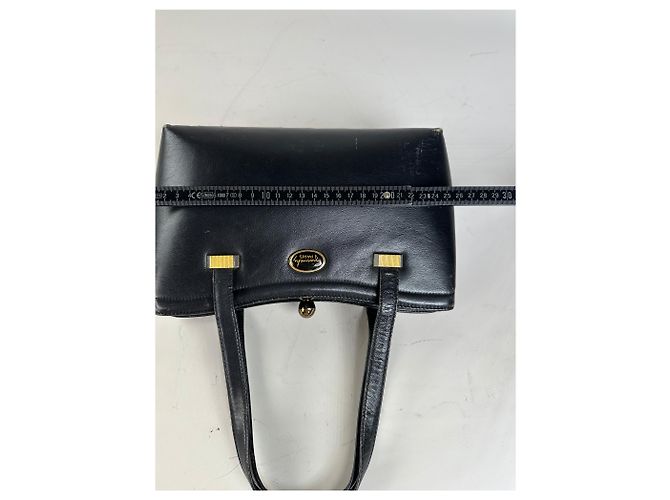 Vintage Givenchy strukturierte Leder-Tote Bag Schwarz Gold - Ansicht 9