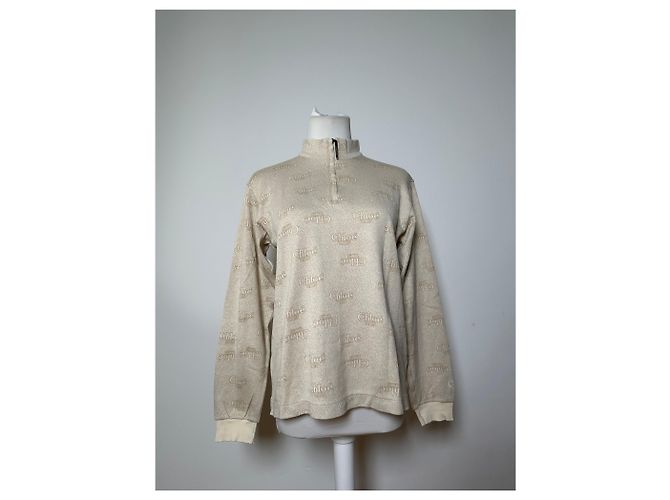 Clare Felpa Vintage Chloé Logo Print Cream M Beige - vista 11