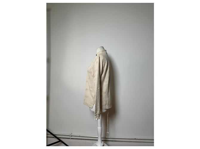 Clare Felpa Vintage Chloé Logo Print Cream M Beige - vista 2