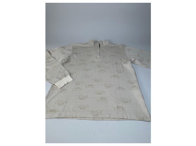 Clare Felpa Vintage Chloé Logo Print Cream M Beige - vista 4