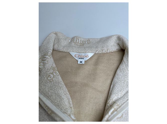 Clare Felpa Vintage Chloé Logo Print Cream M Beige - vista 5