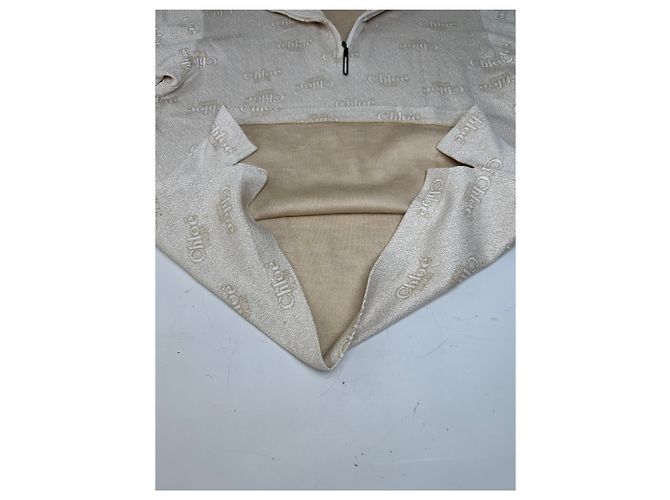 Clare Felpa Vintage Chloé Logo Print Cream M Beige - vista 7