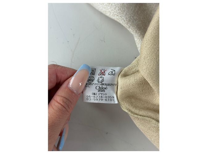 Clare Felpa Vintage Chloé Logo Print Cream M Beige - vista 9