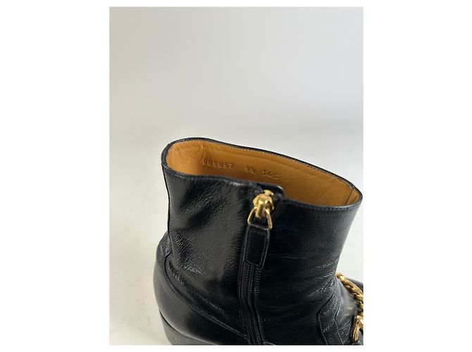 Stivaletti in pelle vintage Gucci da uomo neri e oro EU9.5 Nero - vista 11