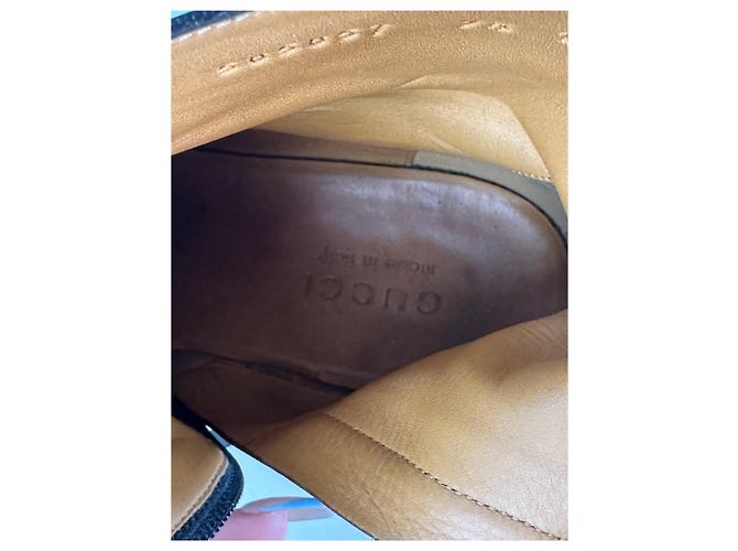 Stivaletti in pelle vintage Gucci da uomo neri e oro EU9.5 Nero - vista 3