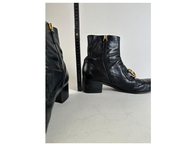 Stivaletti in pelle vintage Gucci da uomo neri e oro EU9.5 Nero - vista 7