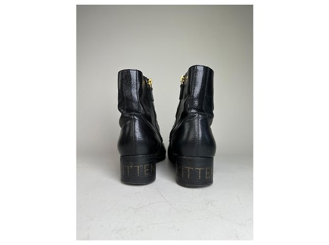 Stivaletti in pelle vintage Gucci da uomo neri e oro EU9.5 Nero - vista 9