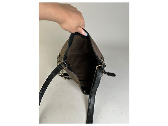 Chloé Vintage Chloe Canvas Leder Hobo Tasche Braun Schwarz Gold - Ansicht 3