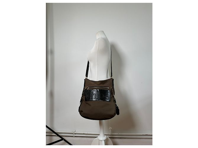 Chloé Vintage Chloe Canvas Leder Hobo Tasche Braun Schwarz Gold - Ansicht 5