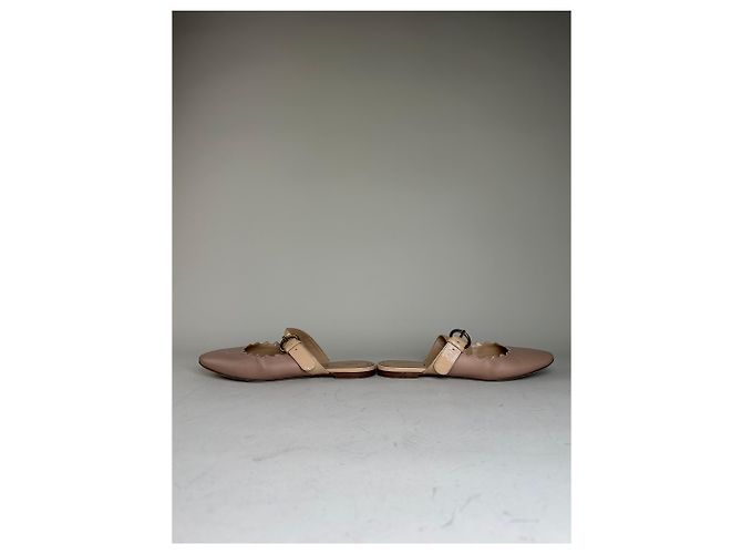 Chloé Mule vintage Chloe in pelle con fibbia Blush Beige EU36 - vista 2
