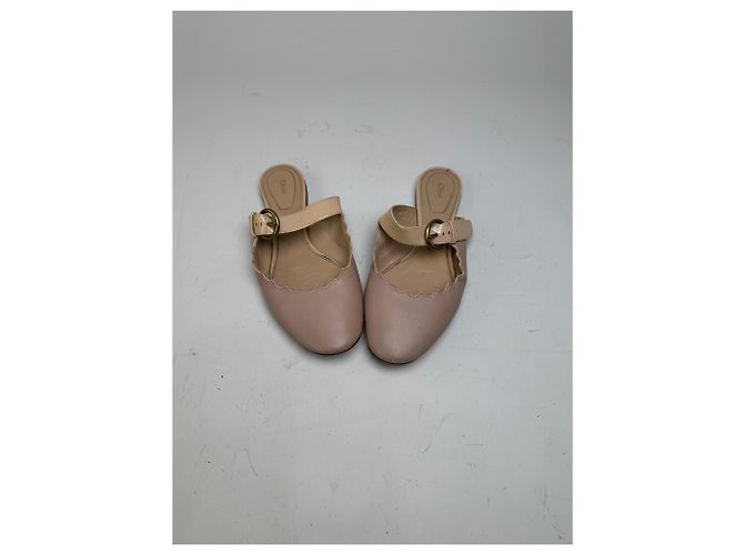 Chloé Mule vintage Chloe in pelle con fibbia Blush Beige EU36 - vista 3