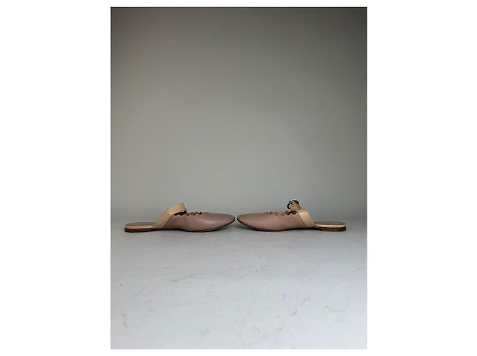 Chloé Mule vintage Chloe in pelle con fibbia Blush Beige EU36 - vista 4