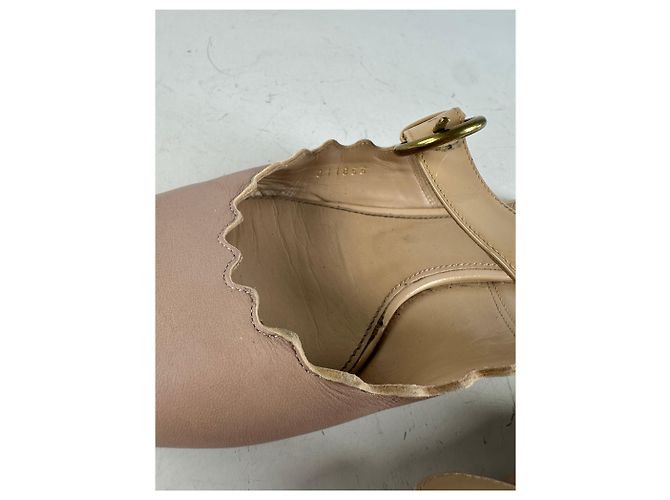 Chloé Mule vintage Chloe in pelle con fibbia Blush Beige EU36 - vista 8
