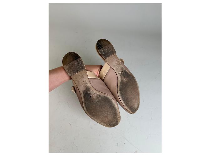 Chloé Mule vintage Chloe in pelle con fibbia Blush Beige EU36 - vista 9